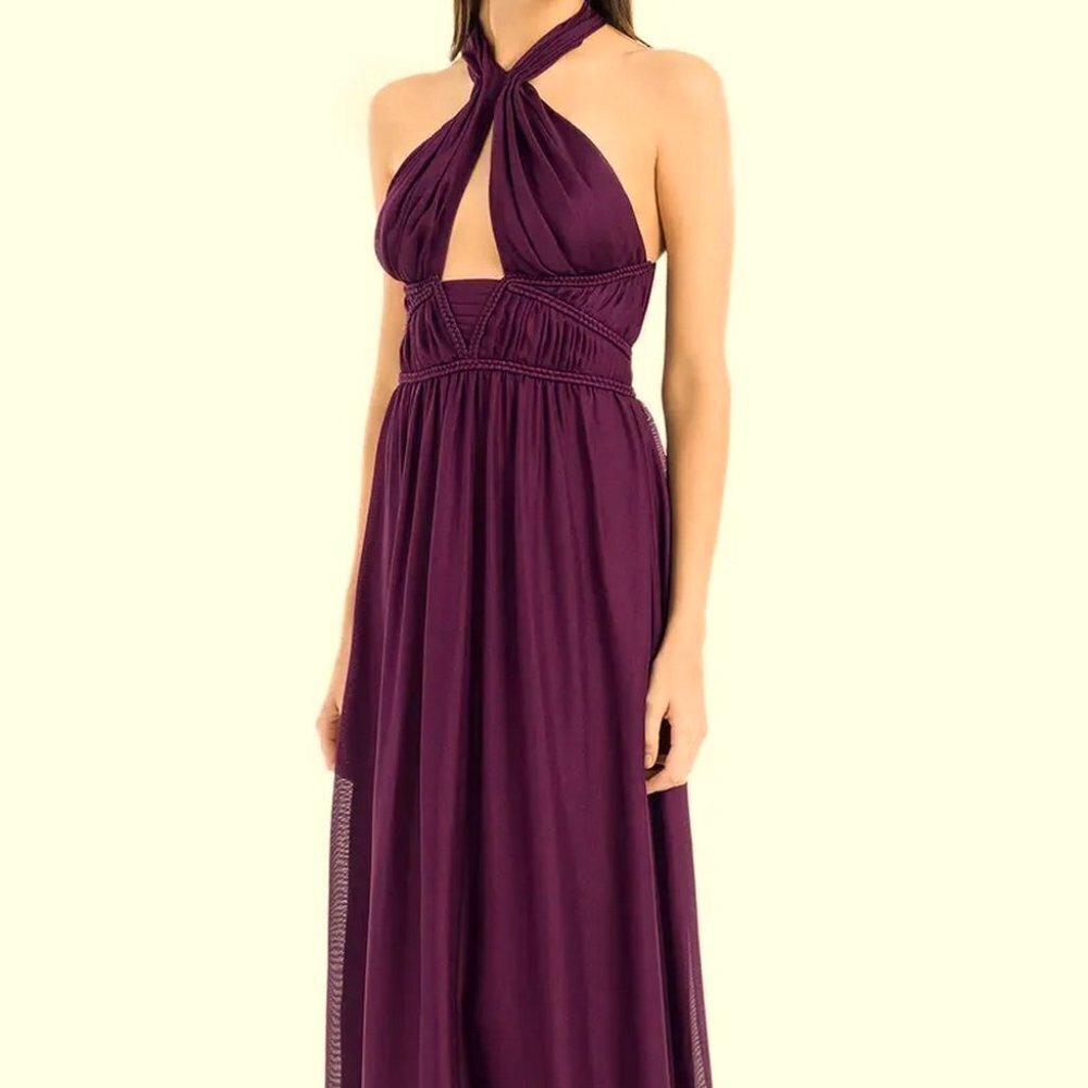 Max Studio Purple Halter Maxi Dress